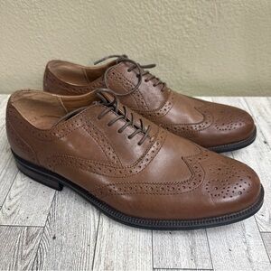GH Bass Nicholas Men's 9 Wingtip Shoes Brown Dress‎ Oxfords Leather Uppers